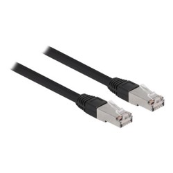 Delock - Patch kabel - RJ-45 (M) do RJ-45 (M) - 10 m - 7 mm - S/FTP - CAT 6a - neobsahuje halogen, lisovaný, venkovní - černá
