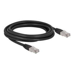 Delock - Patch kabel - RJ-45 (M) do RJ-45 (M) - 3 m - 7 mm - S/FTP - CAT 6a - neobsahuje halogen, venkovní - černá