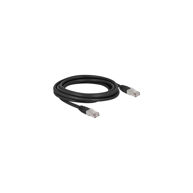 Delock - Patch kabel - RJ-45 (M) do RJ-45 (M) - 3 m - 7 mm - S/FTP - CAT 6a - neobsahuje halogen, venkovní - černá