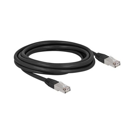 Delock - Patch kabel - RJ-45 (M) do RJ-45 (M) - 3 m - 7 mm - S/FTP - CAT 6a - neobsahuje halogen, venkovní - černá