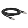 Delock - Patch kabel - RJ-45 (M) do RJ-45 (M) - 3 m - 7 mm - S/FTP - CAT 6a - neobsahuje halogen, venkovní - černá