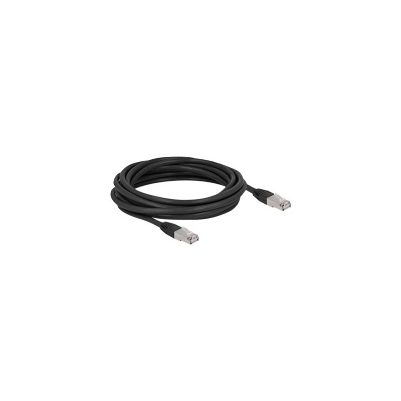 Delock - Patch kabel - RJ-45 (M) do RJ-45 (M) - 5 m - 7 mm - S/FTP - CAT 6a - neobsahuje halogen, venkovní - černá
