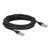 Delock - Patch kabel - RJ-45 (M) do RJ-45 (M) - 5 m - 7 mm - S/FTP - CAT 6a - neobsahuje halogen, venkovní - černá