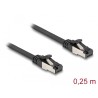 Delock - Patch kabel - RJ-45 (M) do RJ-45 (M) - 25 cm - U/FTP - CAT 8.1 - provedení bez hrbolku, plochý - cerná