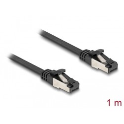 Delock - Patch kabel - RJ-45 (M) do RJ-45 (M) - 1 m - U/FTP - CAT 8.1 - provedení bez hrbolku, plochý - cerná
