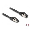 Delock - Patch kabel - RJ-45 (M) do RJ-45 (M) - 1 m - U/FTP - CAT 8.1 - provedení bez hrbolku, plochý - cerná