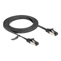 Delock - Patch kabel - RJ-45 (M) do RJ-45 (M) - 2 m - U/FTP - CAT 8.1 - provedení bez hrbolku, plochý - cerná