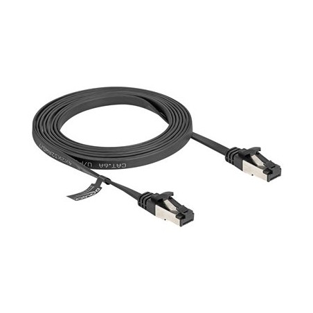Delock - Patch kabel - RJ-45 (M) do RJ-45 (M) - 2 m - U/FTP - CAT 8.1 - provedení bez hrbolku, plochý - cerná