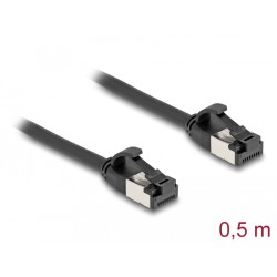 Delock - Sítový kabel - RJ-45 (M) do RJ-45 (M) - 50 cm - U/FTP - CAT 8.1 - lisovaný, provedení bez hrbolku - cerná