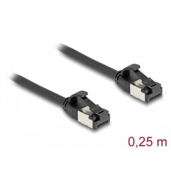 Delock - Sítový kabel - RJ-45 (M) do RJ-45 (M) - 25 cm - U/FTP - CAT 8.1 - provedení bez hrbolku - cerná