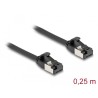 Delock - Sítový kabel - RJ-45 (M) do RJ-45 (M) - 25 cm - U/FTP - CAT 8.1 - provedení bez hrbolku - cerná