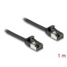 Delock - Sítový kabel - RJ-45 (M) do RJ-45 (M) - 1 m - U/FTP - CAT 8.1 - provedení bez hrbolku - cerná