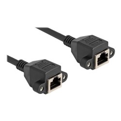 Delock - Sítový prodlužovací kabel - RJ-50 (F) s maticemi do RJ-50 (F) s maticemi - 25 cm - S/FTP - cerná