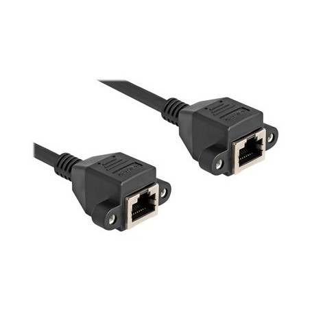 Delock - Sítový prodlužovací kabel - RJ-50 (F) s maticemi do RJ-50 (F) s maticemi - 25 cm - S/FTP - cerná