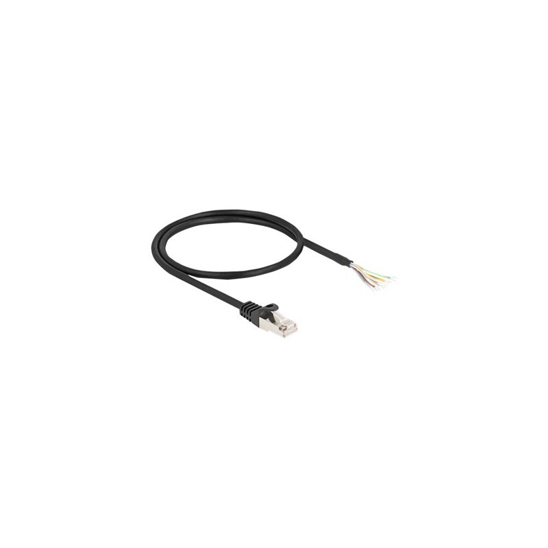 Delock - Sítový kabel - RJ-50 (M) do obnažený drát - 50 cm - S/FTP - lisovaný, provedení bez hrbolku - cerná