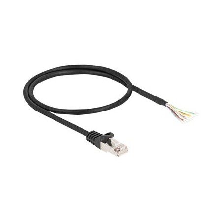 Delock - Sítový kabel - RJ-50 (M) do obnažený drát - 50 cm - S/FTP - lisovaný, provedení bez hrbolku - cerná