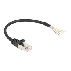 Delock - Sítový kabel - RJ-50 (M) do obnažený drát - 25 cm - S/FTP - lisovaný, provedení bez hrbolku - cerná
