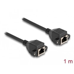 Delock - Sítový prodlužovací kabel - RJ-50 (F) šroubovací do RJ-50 (F) šroubovací - 1 m - S/FTP - cerná