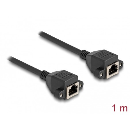 Delock - Sítový prodlužovací kabel - RJ-50 (F) šroubovací do RJ-50 (F) šroubovací - 1 m - S/FTP - cerná