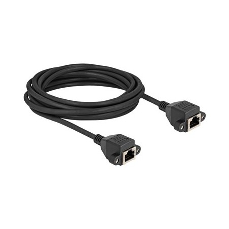 Delock - Sítový kabel - RJ-50 (F) s maticemi do RJ-50 (F) s maticemi - 5 m - S/FTP - cerná
