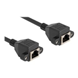 Delock - Sítový prodlužovací kabel - RJ-50 (F) šroubovací do RJ-50 (F) šroubovací - 50 cm - S/FTP - cerná