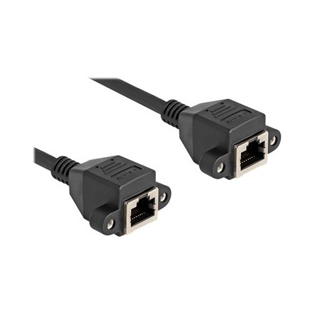 Delock - Sítový prodlužovací kabel - RJ-50 (F) šroubovací do RJ-50 (F) šroubovací - 50 cm - S/FTP - cerná
