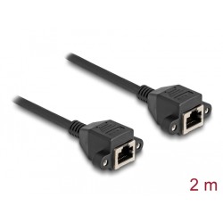 Delock - Sítový prodlužovací kabel - RJ-50 (F) šroubovací do RJ-50 (F) šroubovací - 2 m - S/FTP - cerná