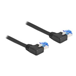 Delock - Patch kabel - RJ-45 (M) levoúhlé do RJ-45 (M) levoúhlé - 2 m - 6 mm - S/FTP - CAT 6a - bootovaný, neobsahuje halogen