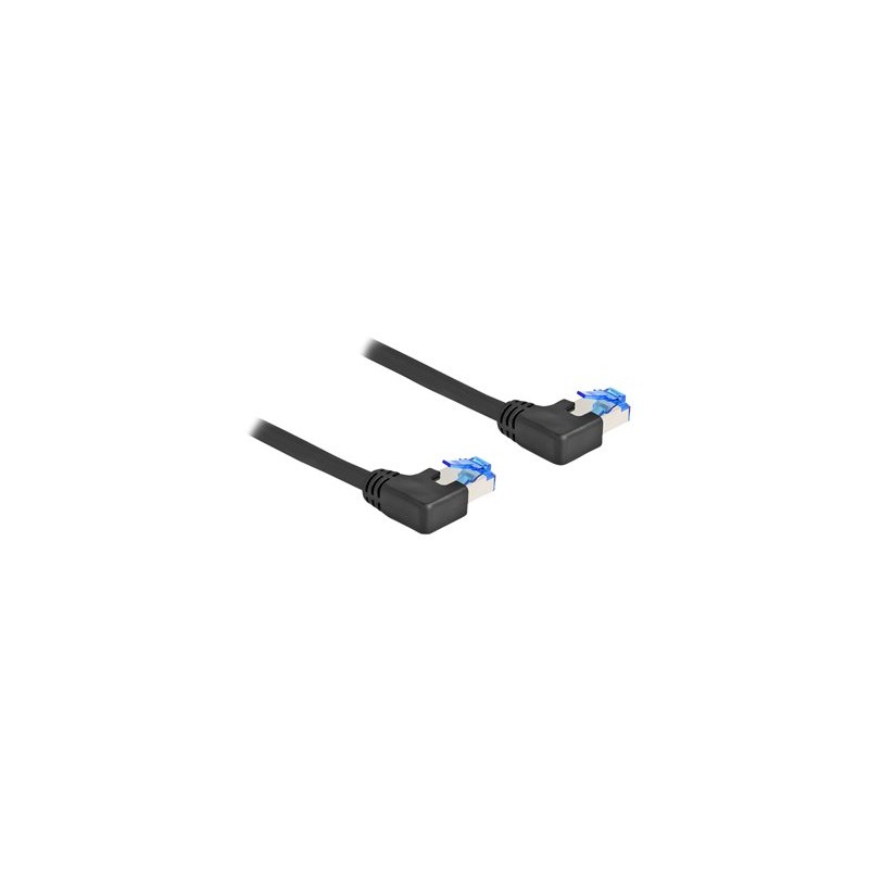 Delock - Patch kabel - RJ-45 (M) levoúhlé do RJ-45 (M) levoúhlé - 2 m - 6 mm - S/FTP - CAT 6a - bootovaný, neobsahuje halogen