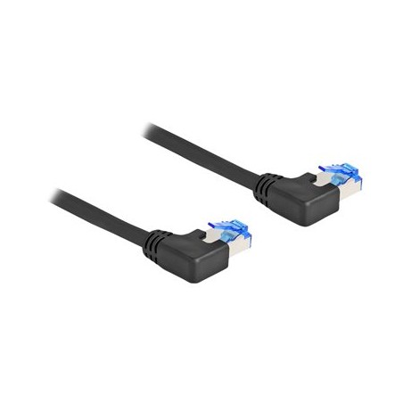 Delock - Patch kabel - RJ-45 (M) levoúhlé do RJ-45 (M) levoúhlé - 2 m - 6 mm - S/FTP - CAT 6a - bootovaný, neobsahuje halogen