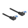 Delock - Patch kabel - RJ-45 (M) levoúhlé do RJ-45 (M) levoúhlé - 2 m - 6 mm - S/FTP - CAT 6a - bootovaný, neobsahuje halogen