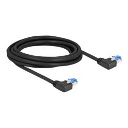 Delock - Patch kabel - RJ-45 (M) levoúhlé do RJ-45 (M) levoúhlé - 3 m - 6 mm - S/FTP - CAT 6a - bootovaný, neobsahuje halogen