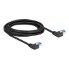 Delock - Patch kabel - RJ-45 (M) levoúhlé do RJ-45 (M) levoúhlé - 3 m - 6 mm - S/FTP - CAT 6a - bootovaný, neobsahuje halogen