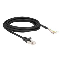 Delock - Sítový kabel - RJ-50 (M) do obnažený drát - 3 m - S/FTP - lisovaný, provedení bez hrbolku - cerná