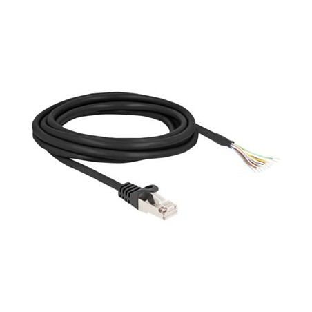 Delock - Sítový kabel - RJ-50 (M) do obnažený drát - 3 m - S/FTP - lisovaný, provedení bez hrbolku - cerná