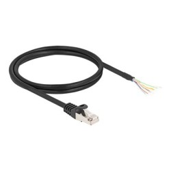 Delock - Sítový kabel - RJ-50 (M) do obnažený drát - 1 m - S/FTP - provedení bez hrbolku - cerná