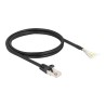 Delock - Sítový kabel - RJ-50 (M) do obnažený drát - 1 m - S/FTP - provedení bez hrbolku - cerná