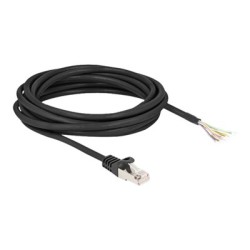 Delock - Sítový kabel - RJ-50 (M) do obnažený drát - 5 m - S/FTP - provedení bez hrbolku - cerná