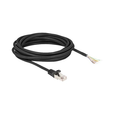 Delock - Sítový kabel - RJ-50 (M) do obnažený drát - 5 m - S/FTP - provedení bez hrbolku - cerná