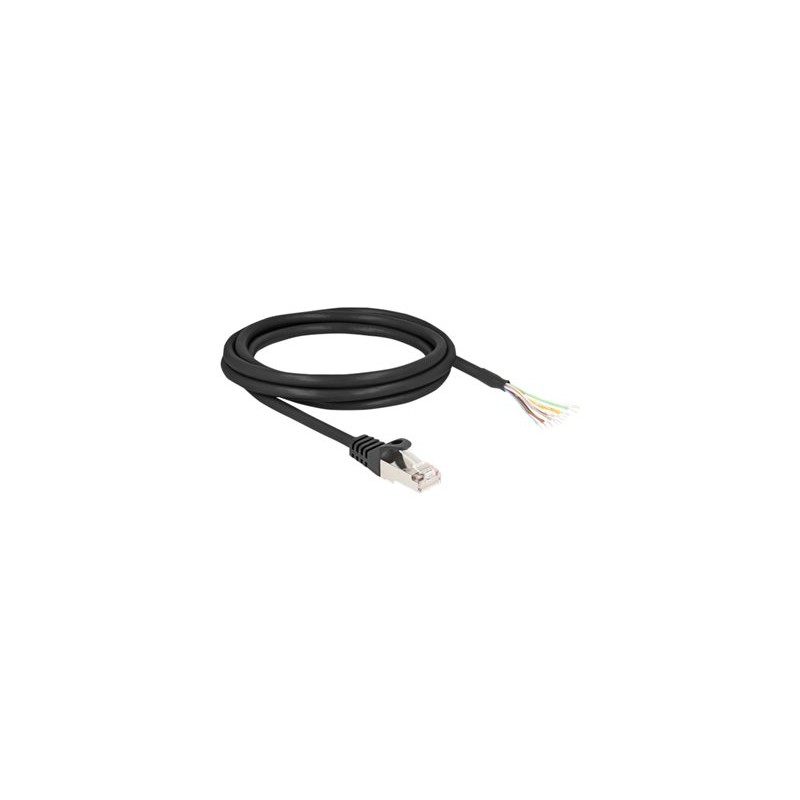 Delock - Sítový kabel - RJ-50 (M) do obnažený drát - 2 m - S/FTP - lisovaný, provedení bez hrbolku - cerná