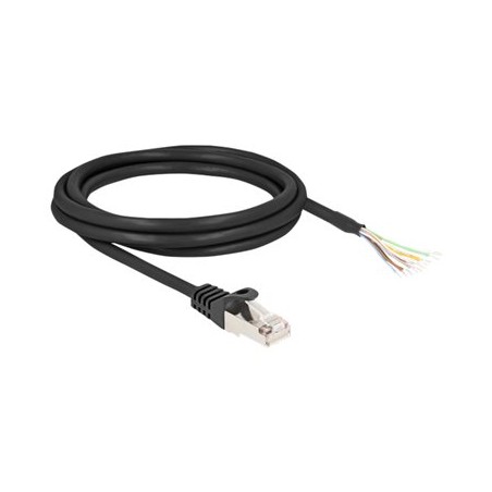 Delock - Sítový kabel - RJ-50 (M) do obnažený drát - 2 m - S/FTP - lisovaný, provedení bez hrbolku - cerná