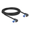 Delock - Sítový kabel - RJ-45 (M) pravoúhlý do RJ-45 (M) pravoúhlý - 2 m - 6 mm - S/FTP - CAT 6a - neobsahuje halogen - cerná