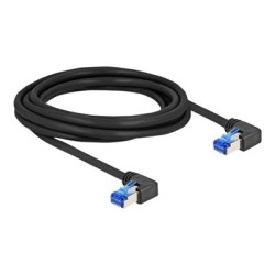 Delock - Patch kabel - RJ-45 (M) pravoúhlý do RJ-45 (M) pravoúhlý - 3 m - 6 mm - S/FTP - CAT 6a - bootovaný, neobsahuje halogen