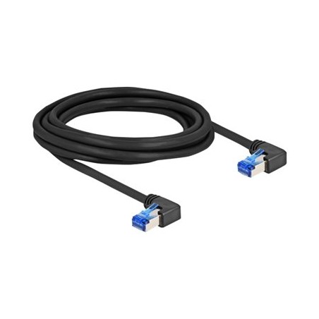 Delock - Patch kabel - RJ-45 (M) pravoúhlý do RJ-45 (M) pravoúhlý - 3 m - 6 mm - S/FTP - CAT 6a - bootovaný, neobsahuje halogen