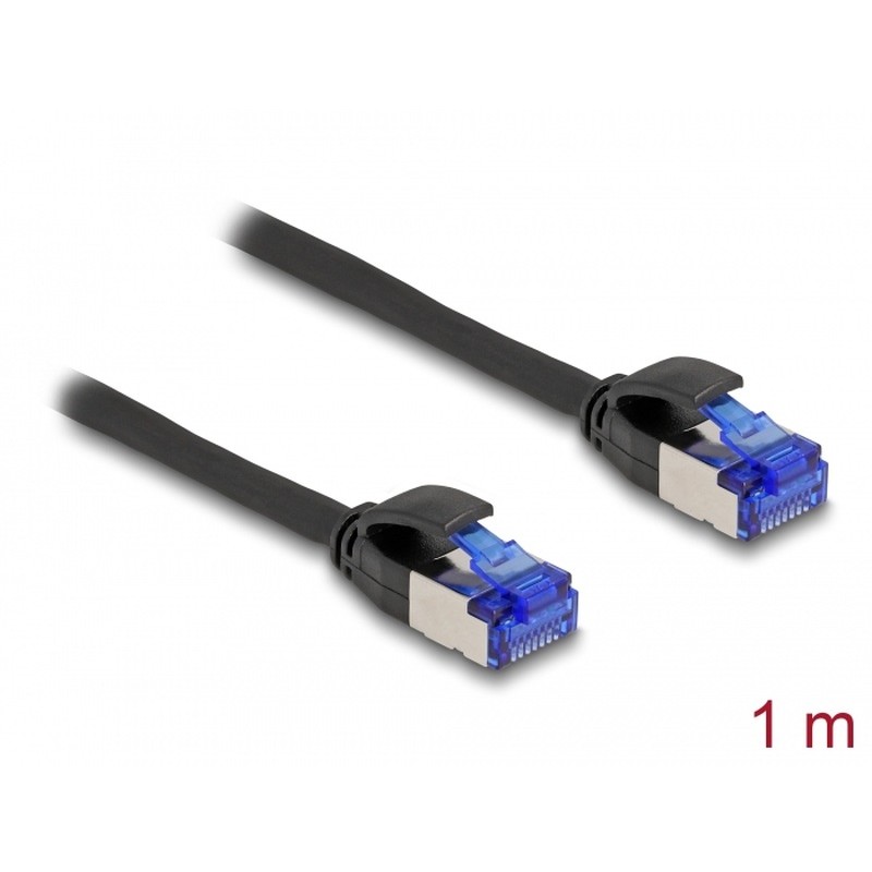Delock - Patch kabel - RJ-45 (M) do RJ-45 (M) - 1 m - 4.5 mm - S/FTP - CAT 6a - neobsahuje halogen, provedení bez hrbolku