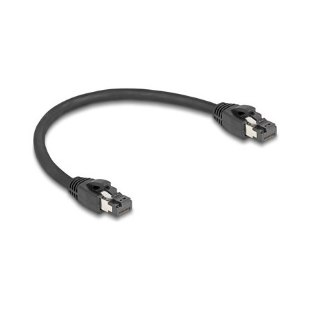 Delock - Sítový kabel - RJ-45 (M) do RJ-45 (M) - 25 cm - 7.5 mm - S/FTP - CAT 8.1 - provedení bez hrbolku, rychlost prenosu dat