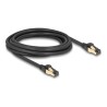 Delock - Sítový kabel - RJ-45 (M) do RJ-45 (M) - 3 m - 6 mm - S/FTP - CAT 6a/7 - provedení bez hrbolku, vnitrní/venkovní - cerná