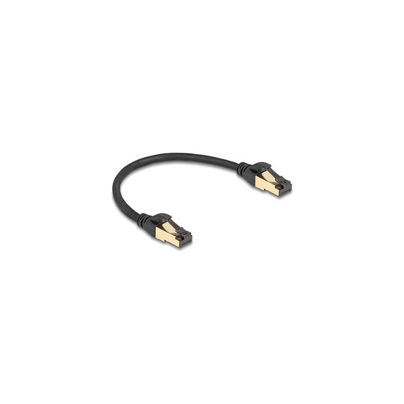 Delock - Sítový kabel - RJ-45 (M) do RJ-45 (M) - 30 cm - 6 mm - S/FTP - CAT 6a - provedení bez hrbolku, ochrana proti UV zárení