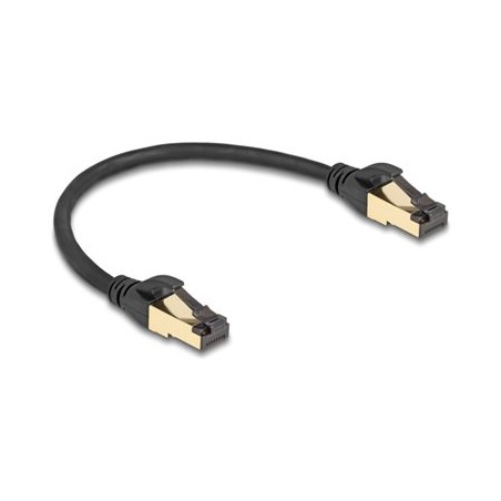 Delock - Sítový kabel - RJ-45 (M) do RJ-45 (M) - 30 cm - 6 mm - S/FTP - CAT 6a - provedení bez hrbolku, ochrana proti UV zárení