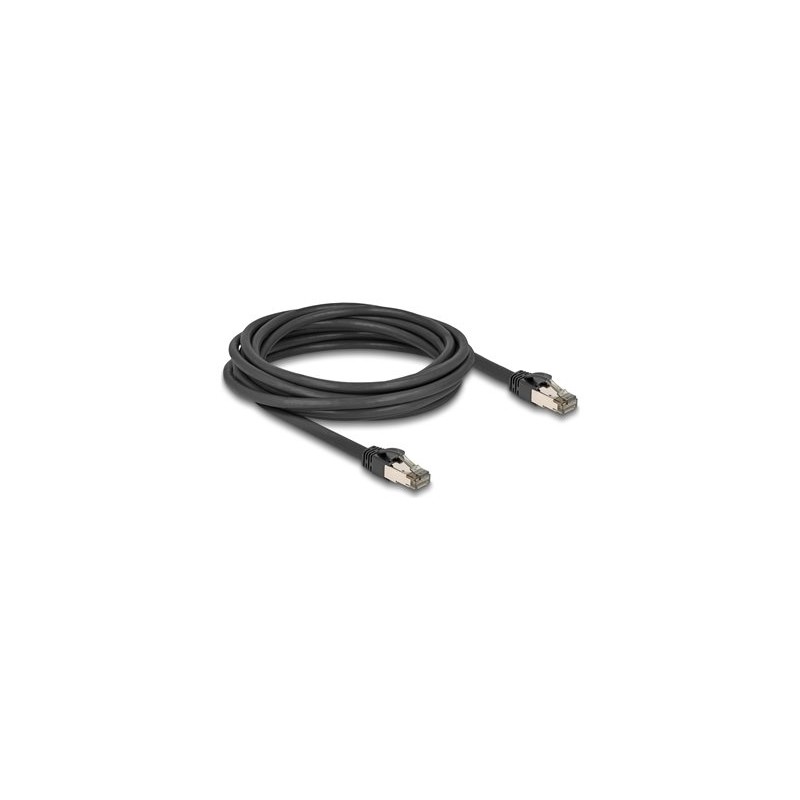 Delock - Patch kabel - RJ-45 (M) do RJ-45 (M) - 5 m - 7.3 mm - U/FTP - CAT 6a - provedení bez hrbolku - cerná